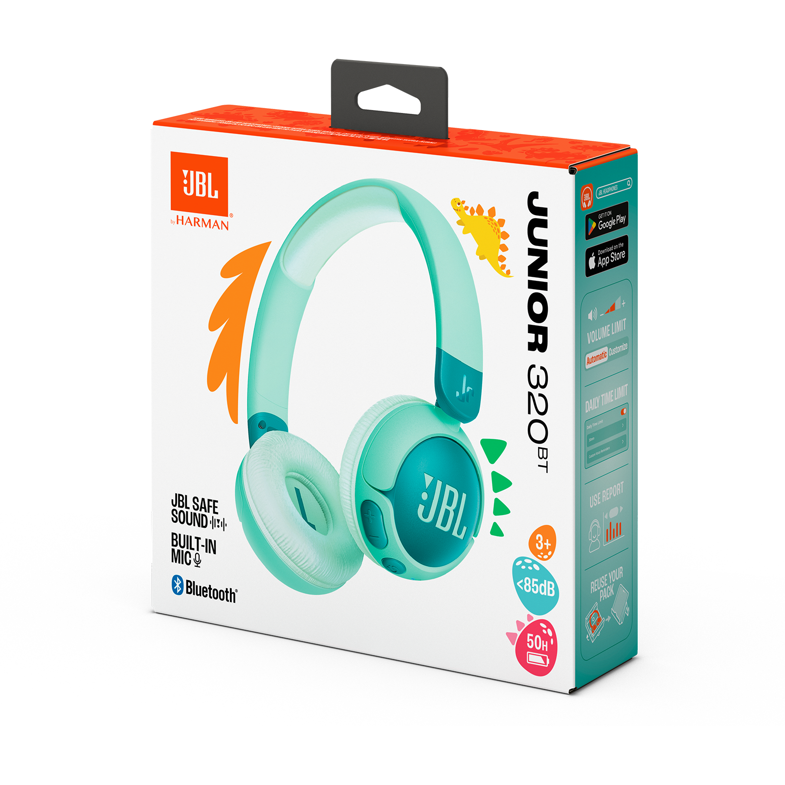 JBL Junior 320BT - Green - Wireless on-ear kids headphones - Detailshot 15